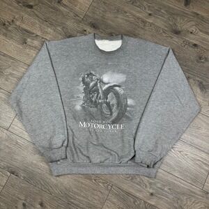 Vintage Road Hog Motorcycle‎ Sweatshirt Adult XL Gray Crewneck Bikee
